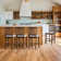 Chic Slat Back Wooden Counter Stools with Upholstered Seats