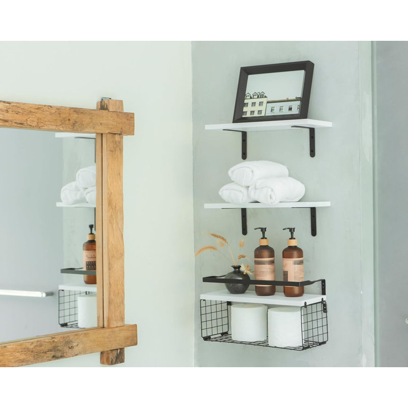 Hurdsfield 3 Piece Bracket Shelf, Black