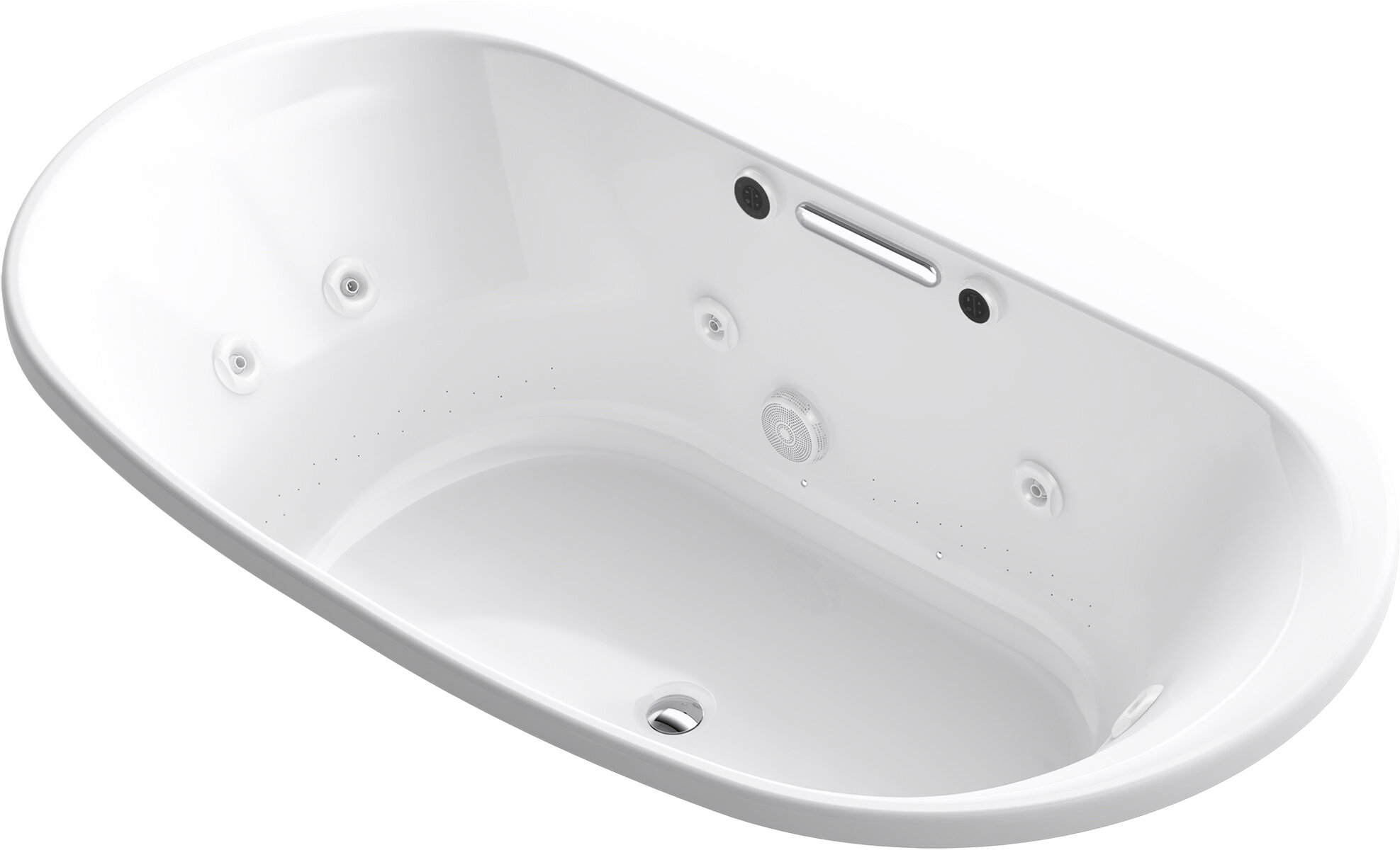 Kohler Underscore Oval 72-In X 42-In Heated Bubblemassage Air Bath