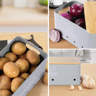 Dekosilave Kitchen Vegetable Storage Set Of 3 - Metal Potato, Onion, Garlic Containers With Aerating Holes & Bamboo Lids, Blue - View #2
