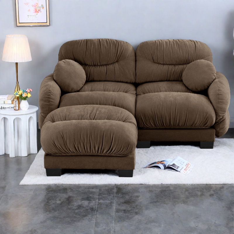 Canapé modulaire moderne à 2 places en chenille Compression Cozy