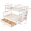 Lit superposé simple avec tiroir pour économiser de l'espace - draps de rangement à finition blanche et une chambre confortable