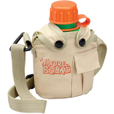 Nature Bound: Canteen - contenant d'hydratation 16 oz Scout-Style, support de toile Snap-On, sangle d'épaule réglable, couvercle à visser, enfants 3+