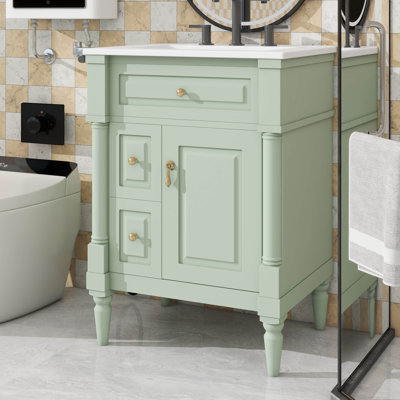 Meuble-lavabo autoportant de 24 po avec lavabo, tiroir ajustable et tablette ajustable 24 po