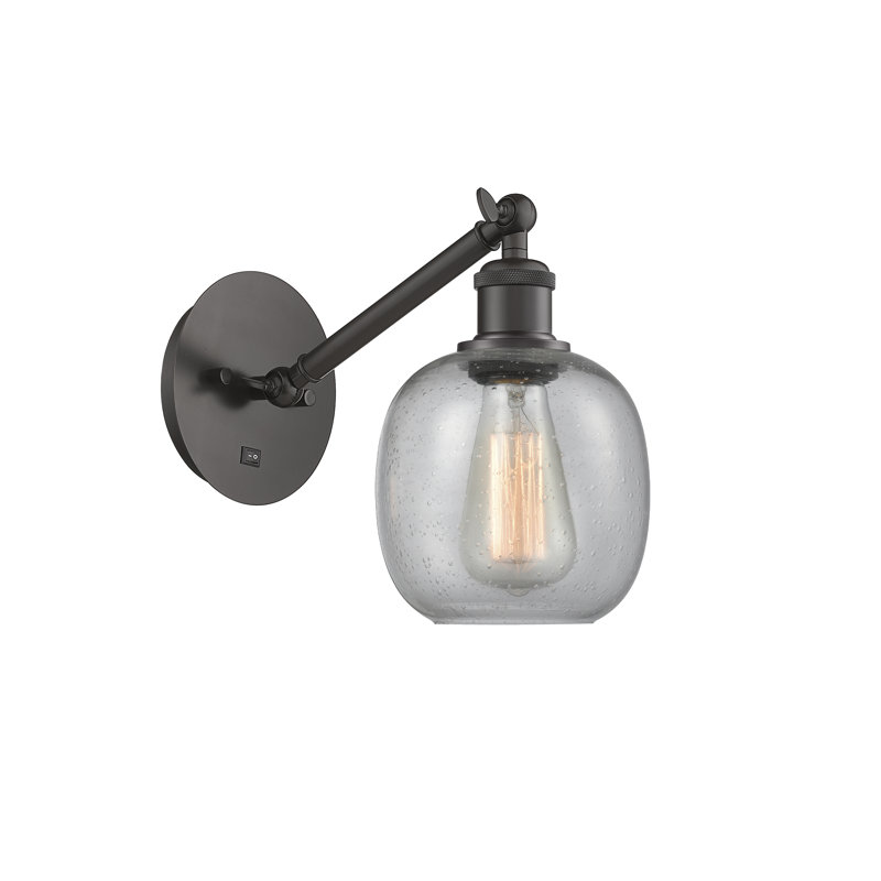 Applique murale 1 lumière 6 po avec bras ajustable Shauna, Fumée claire, Bronze huilé, DEL