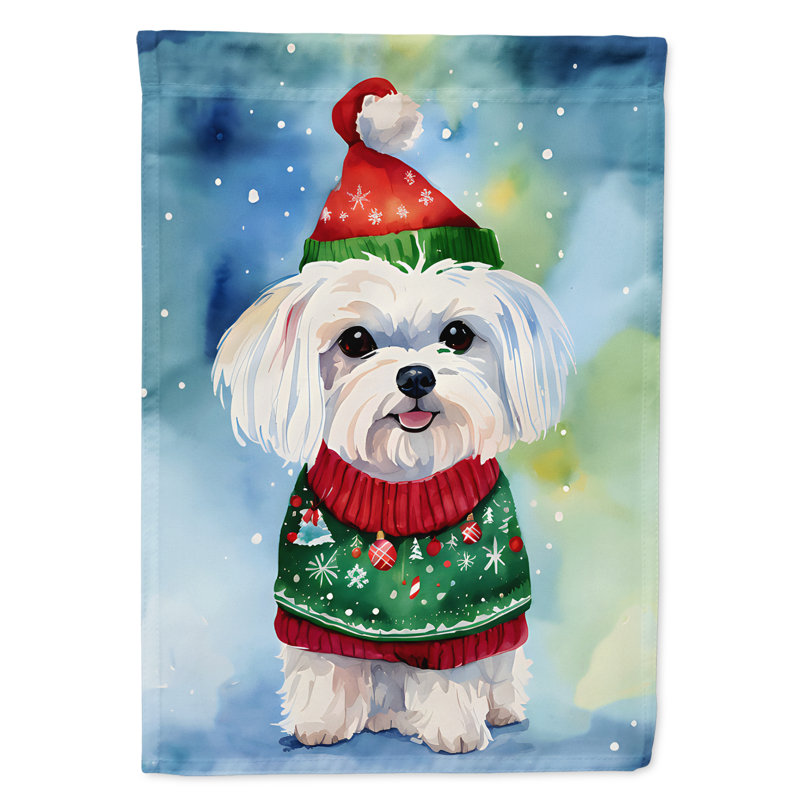 Drapeau de Noël maltais, H 15,5 po x l 11,25 po
