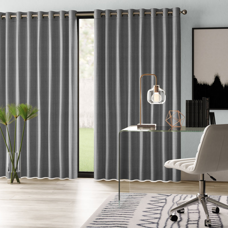 Bryson Blackout Single Curtain Panel, Gray, 100" W x 84" L