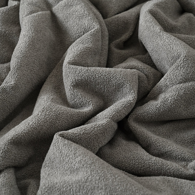 Édredon réversible matelassé - Fausse molleton alpaga moelleux et tricot doux, chaud et léger, Édredon très grand, Gris