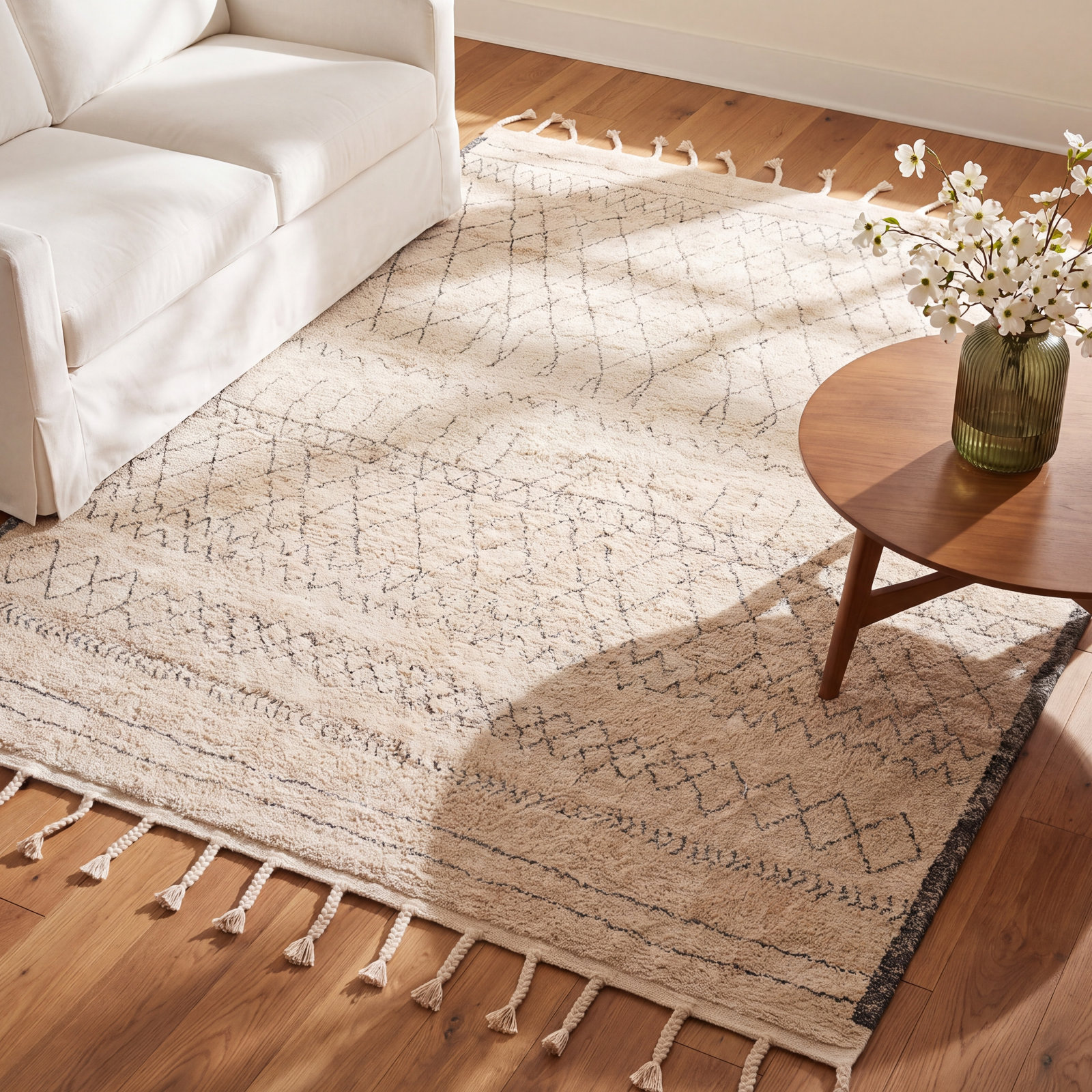 Clover Hand-Woven Moroccan Rug, Rectangle 5' x 7'6"