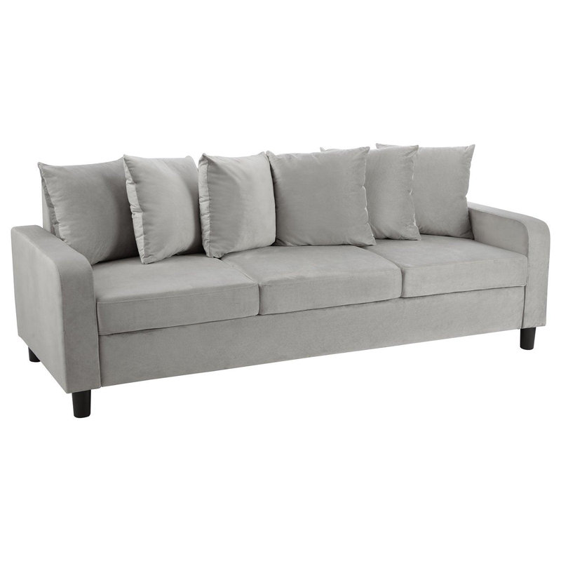 Mitzi 2 Seater Sofa, Velvet, Grey, 3