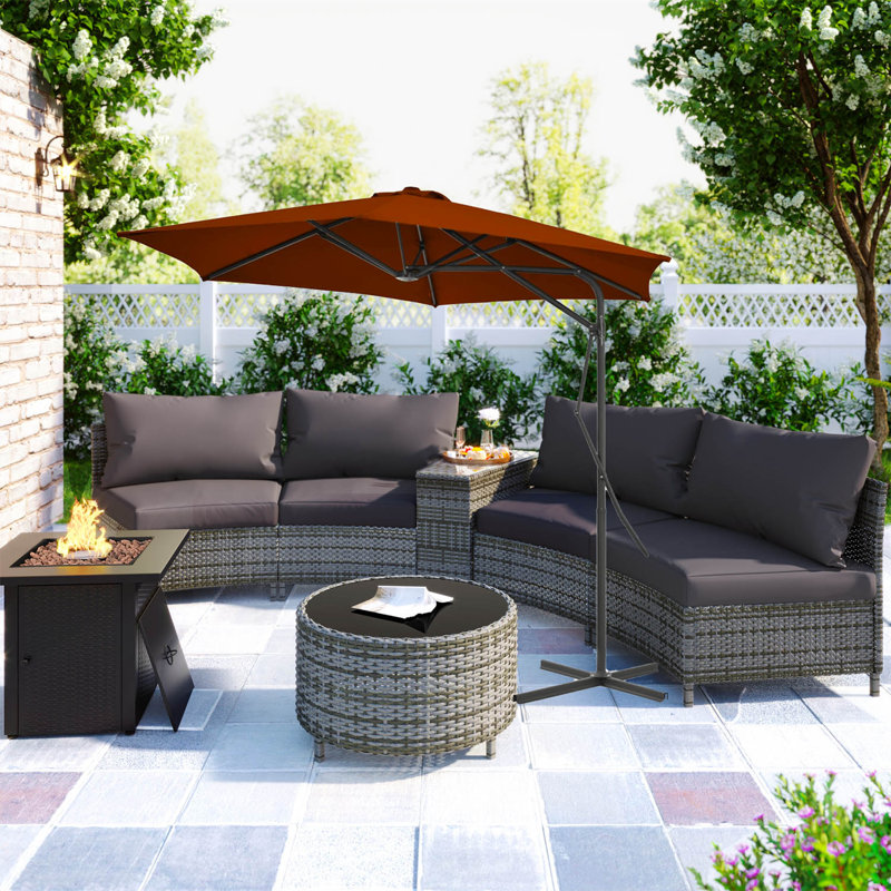 Kairo 300cm Cantilever Parasol, Brown
