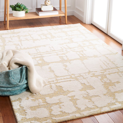 Martha Stewart 4533 Hand Tufted Wool/Cotton Rug in Gold/Ivory