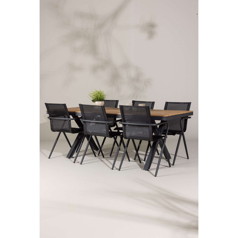 Evander 6 - Person Patio Dining Set with Rectangular Table