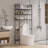 Classic Black Four‑Tier Wooden Storage Rack With Adjustable Height For Toilet Featuring Bathroom Storage And Paper Placement