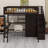 Loft Bed With Bookshelf,Drawers,Desk,And Wardrobe-122428037