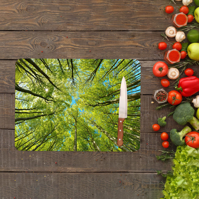 Planche de service en forme d'arbre avec vue sur la forêt, idéale pour la cuisine à domicile, 7,9 po x 11,8 po