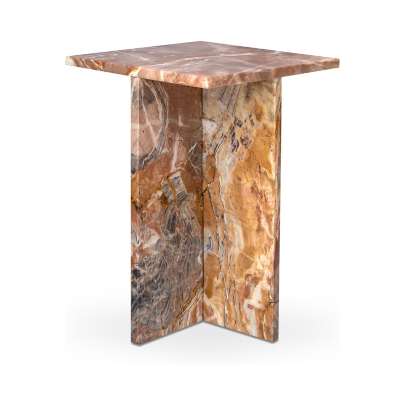 Blair Marble End Table, Orange