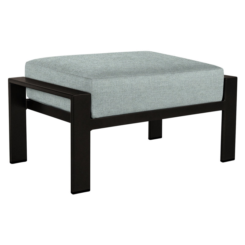 Studio Outdoor Ottoman, Stitches Slate, Carbon Black