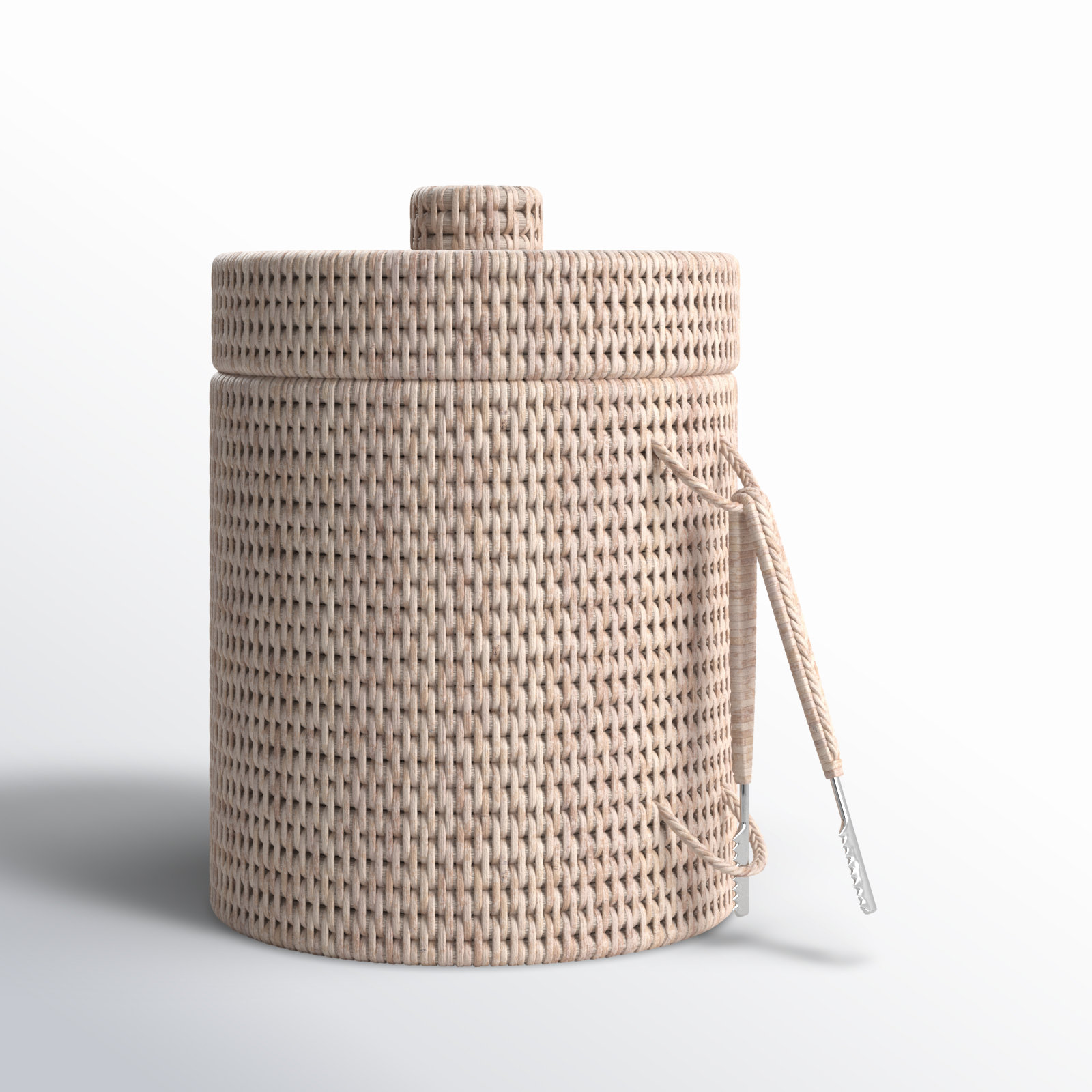 Wynwood Ice Bucket, 13" H x 10" W x 10" D, White Wash