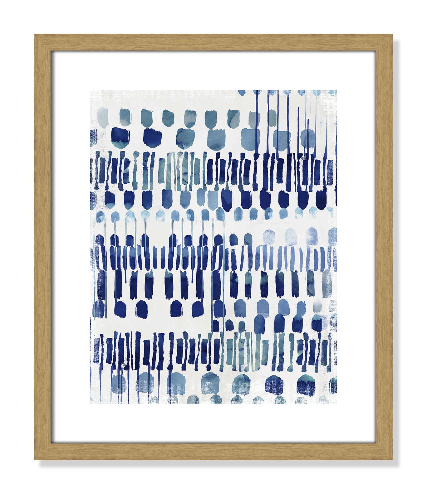 Fynn "Continuously I" Painting by Eva Watts, 19" H x 16" W x 0.75" D, Natural Wood Grain Framed Paper, White