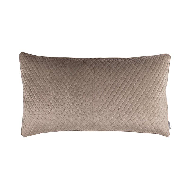 Valentina Quilted Medium Pillow, Brown, King