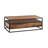 Dorleus 66" Wide Rectangle Coffee Table with Shelf in Acacia and Black Metal