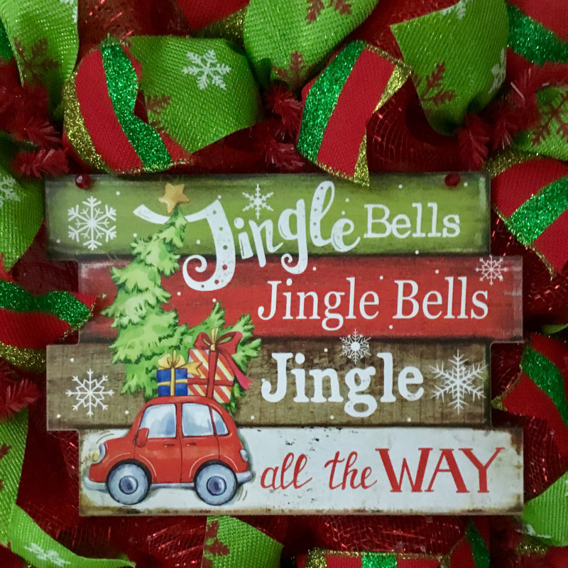 Couronne de Noël champêtre Jingle Bells Jingle All The Way