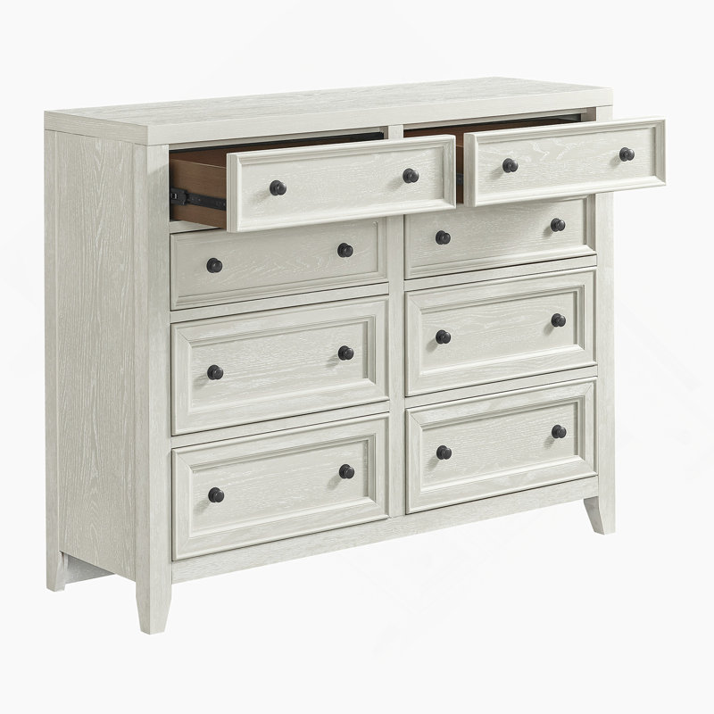 8-Drawer Horizontal Dresser, White