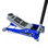 Cric horizontal en fer 3T / Service de chariot hydraulique / Cric de plancher avec selle supplémentaire (Convient aux VUS et camions à hauteur élevée): Capacité de 3 tonnes (6 600 lb), bleu et argent