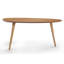 Table basse ovale en bois naturel pour les pieds de trépied de style moderne Mid-Century