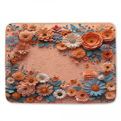 Décoration florale tapis de bain bohémien
