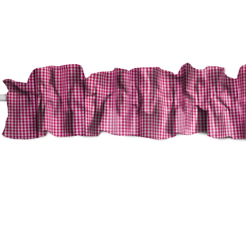 Cantonnière à carreaux Gingham, L 120 po x L 9 po, Fuchsia
