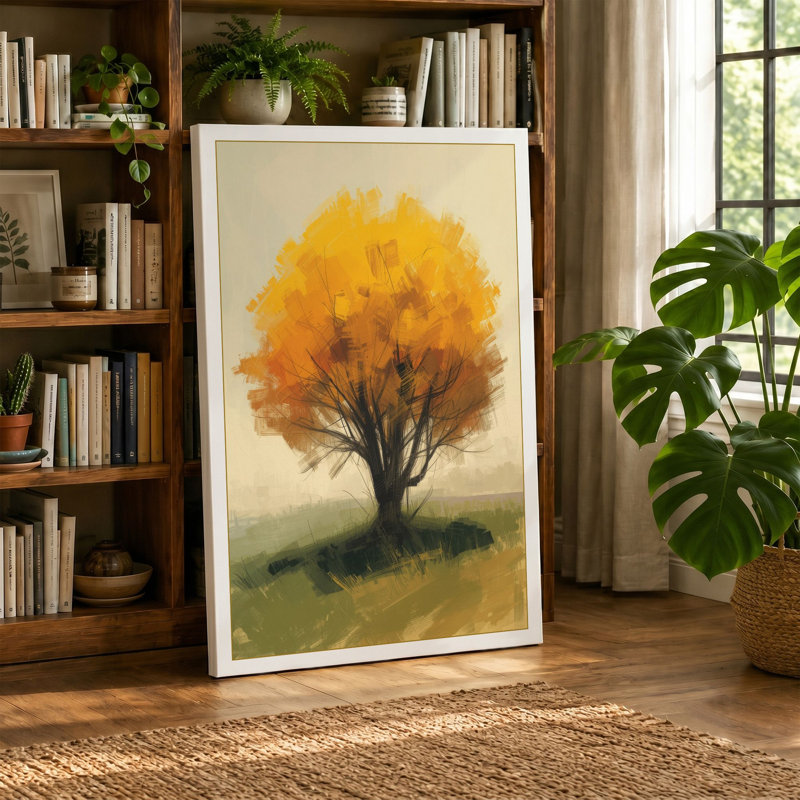 Autumn Tree in Silence Botanical - Wrapped Canvas, 36x24 - 91.4 x 61.0 cm, White Border