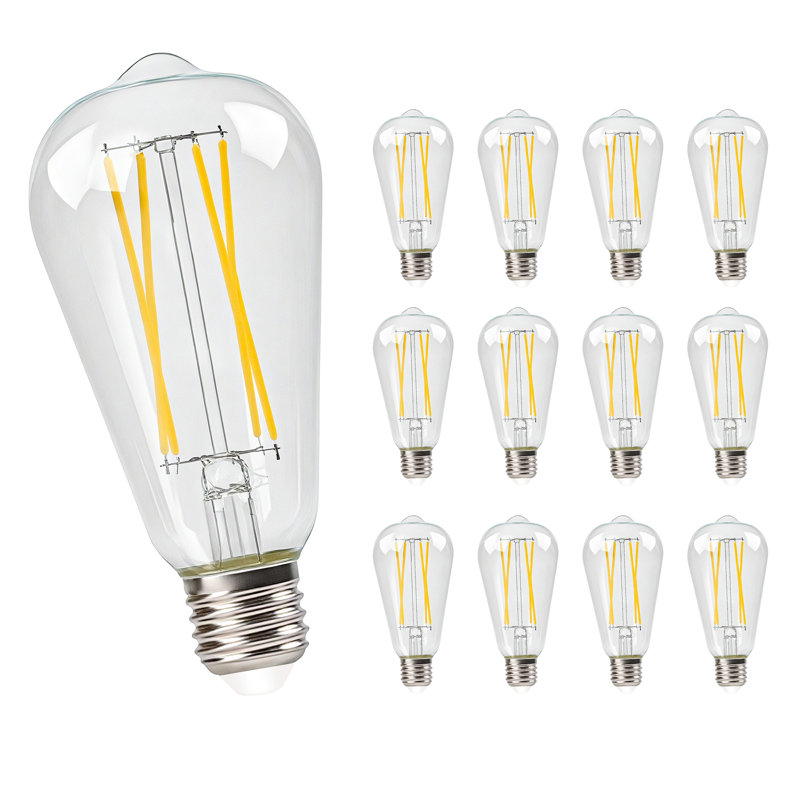 Paquet de 12 ampoules à candélabre à DEL E12, blanc chaud 4 W 2 700 K, filament de verre transparent, équivalent 40 W, à intensité variable, protection des yeux, ampoules décoratives à bout de flamme pour lustres et appliques