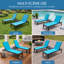 Chaise longue d'extérieur 3 pièces Kozyard, structure en aluminium et tissu textilène, chaise longue inclinable réglable pour la piscine, le soleil et la cour bleue, 2 chaises avec table-98057581