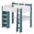 Wood Loft Bed With Built-In Storage Shelves, Clothes Rails And Desk-1543122386