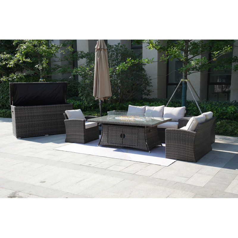 6 - Person Patio Conversation Set with Cushions