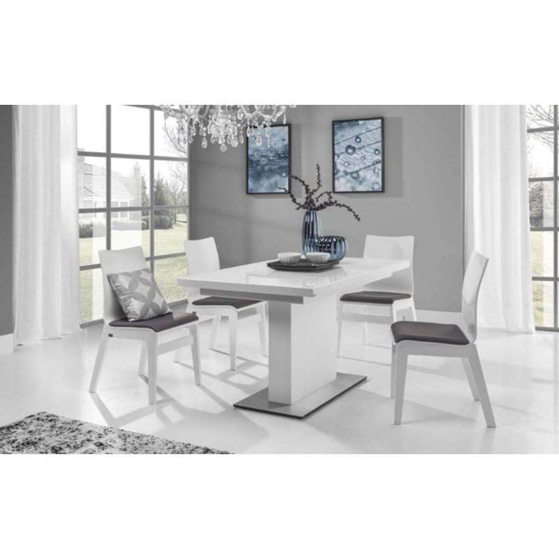 Aligi Extendable Glass Top Dining Table