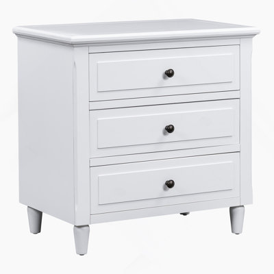 3-Drawer Nightstand Storage Wood Cabinet