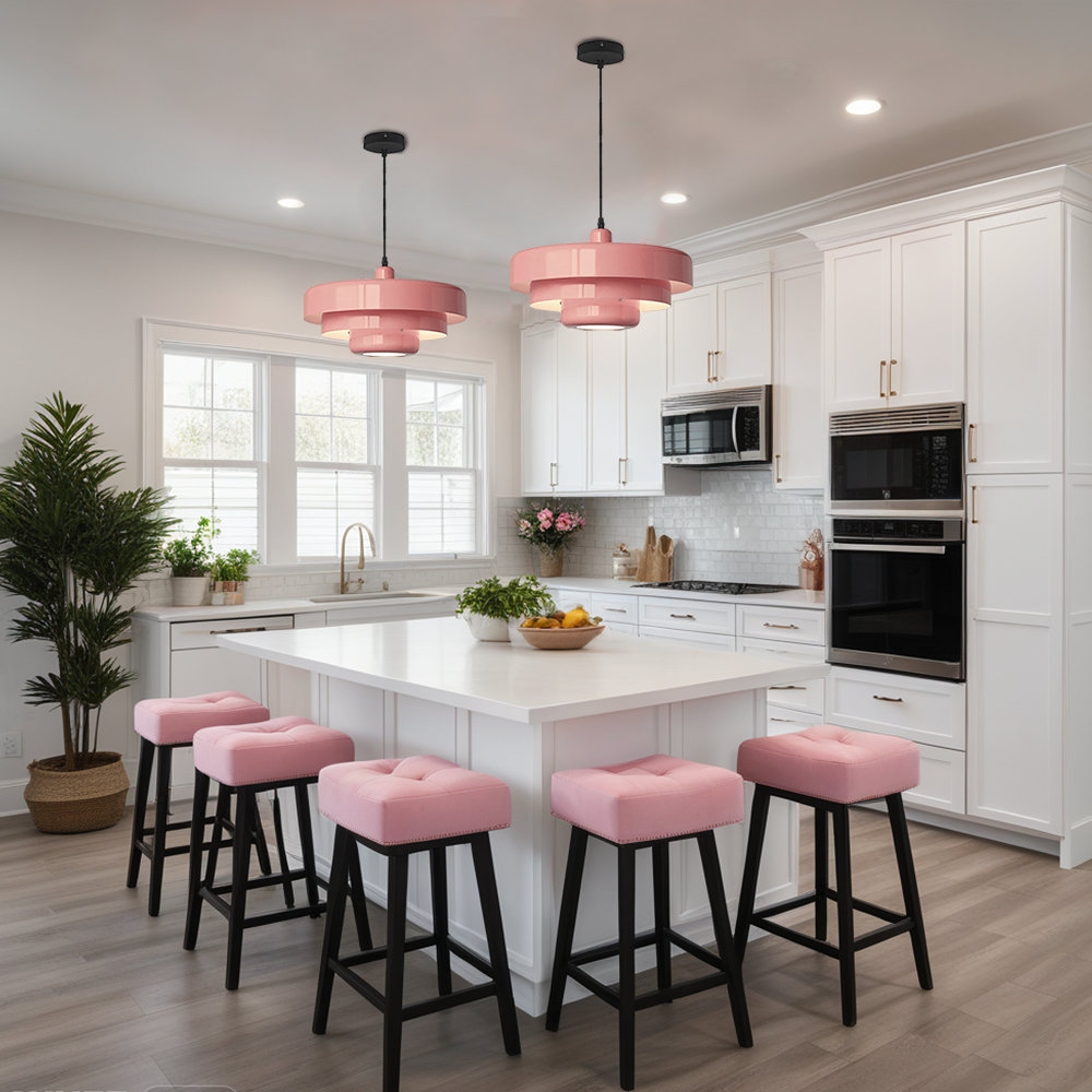 Epone Single Light Iron Pendant, Pink
