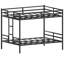 Grand lit superposé avec structure en métal noir, garde-corps complet et performance stable avec capacité de charge de 110 lb, sécurité élevée, escalade pratique, rangement élégant sous le lit, espace