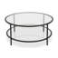 Gibbs Sivil 36" Wide Round Coffee Table with Glass Top in Blackened Bronze-13594421