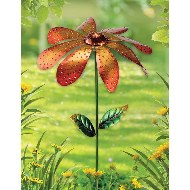 Piquet de jardin Turkay Daisy, H 25,5 po x l 18 po x P 3,5 po, Orange