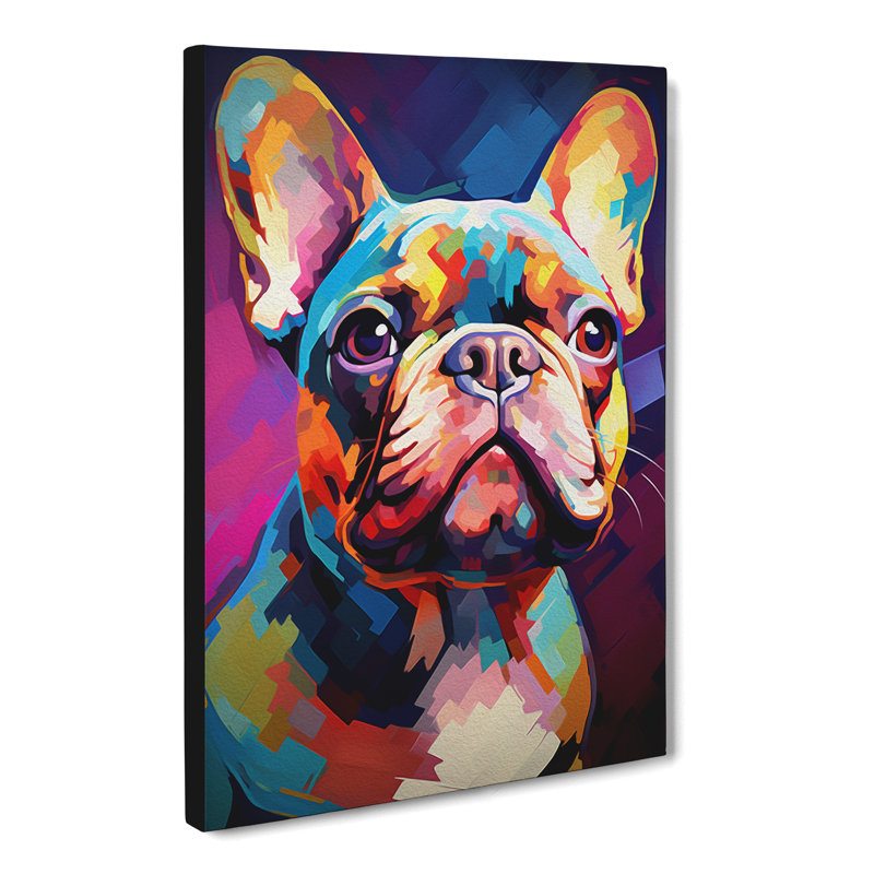 French Bulldog Modern - Wrapped Canvas, 50cm H x 35cm W x 3cm D