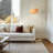 Wave 78 in. Arched Floor Lamp with Beige Wicker Shade, Gold Finish, LED Bulb Included, Mid Century Modern and Boho Style
