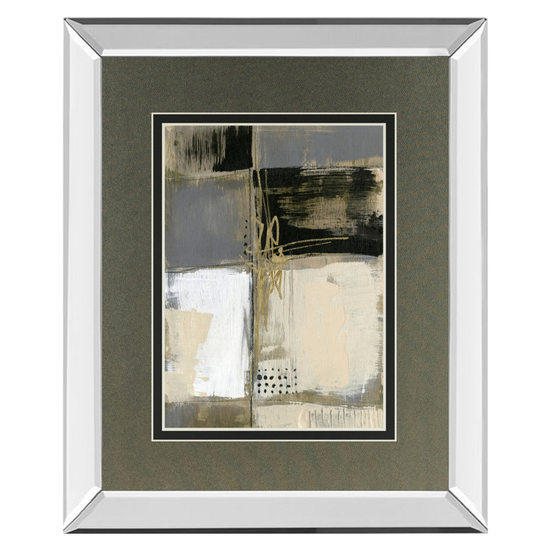 Art mural Neutral Divisions III - 34 po x 40 po - Cadre en miroir