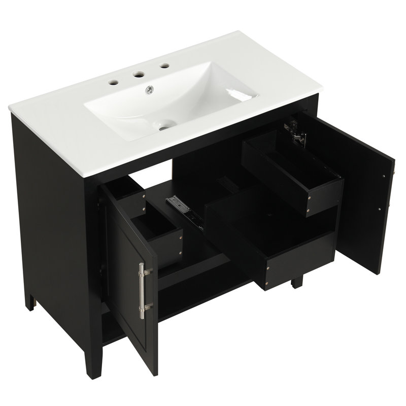 Meuble-lavabo simple 36 po avec comptoir en céramique 36 po