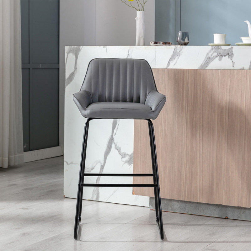 Atreju Upholstered Counter Stool with Metal Frame