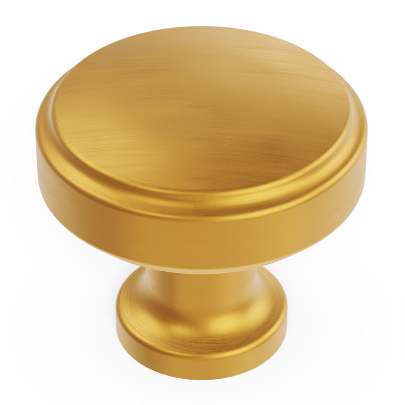 Piper Collection Mushroom Knob - 1-1/4 " Diameter Cabinet Knob Brushed Golden Brass - Mid-century Modern Hardware for Drawers & Cabinets