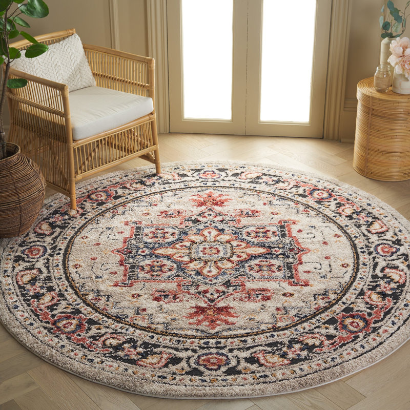 Luna Performance Oriental Rug, Round 6'7"
